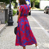 Barbara | Vestido midi cruzado de estilo vibrante