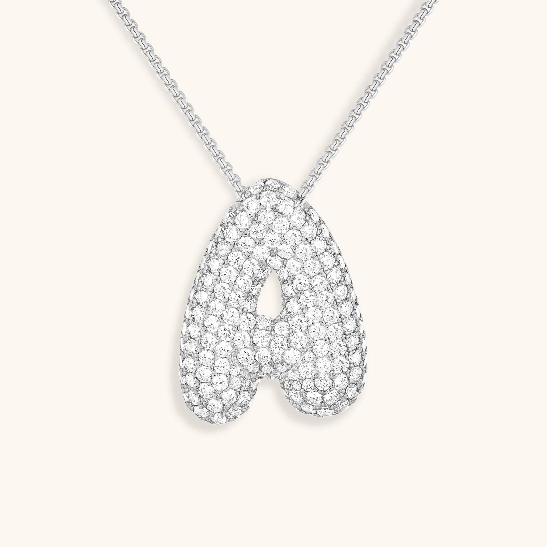 Collar con Inicial y Diamantes estilo Bubble