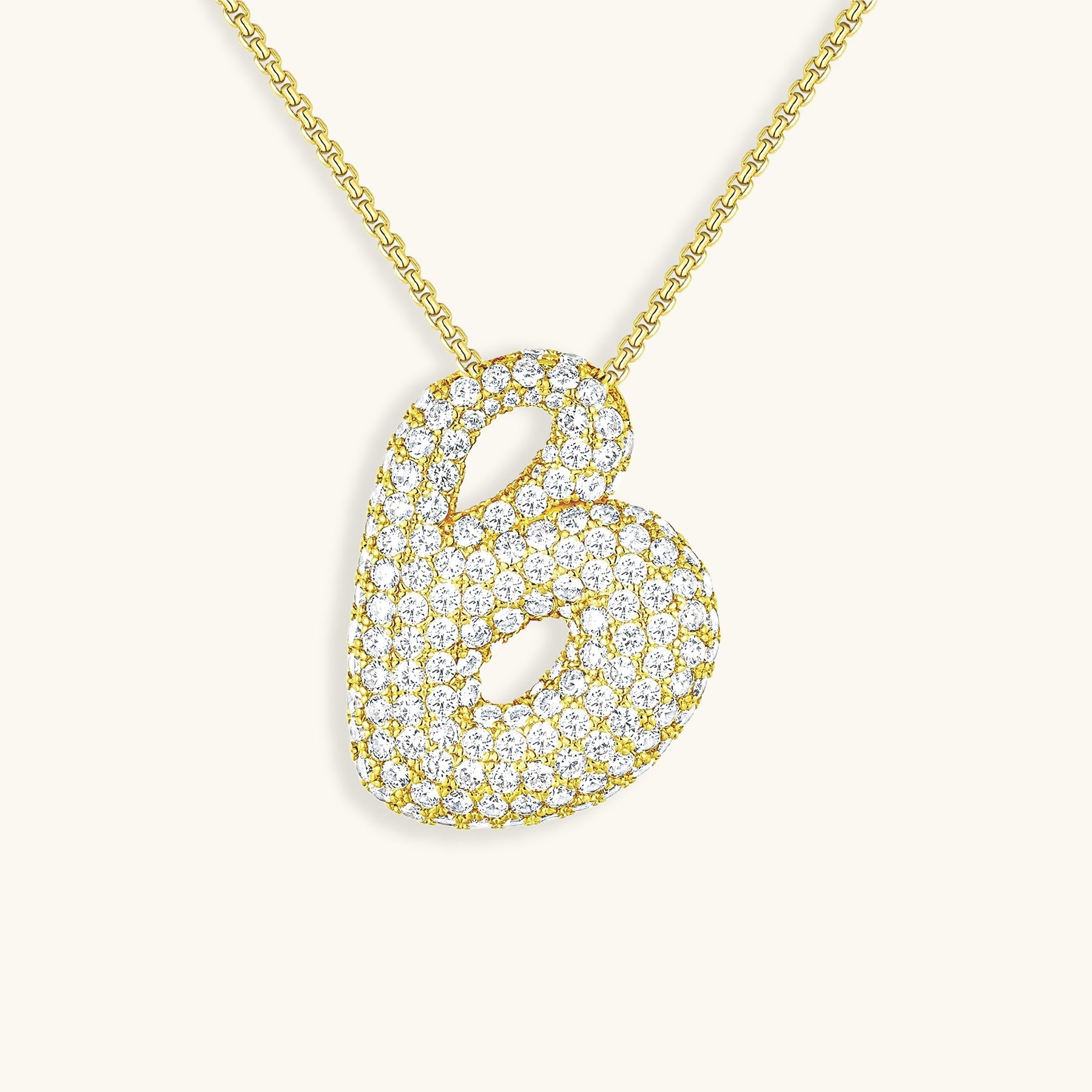 Collar con Inicial y Diamantes estilo Bubble