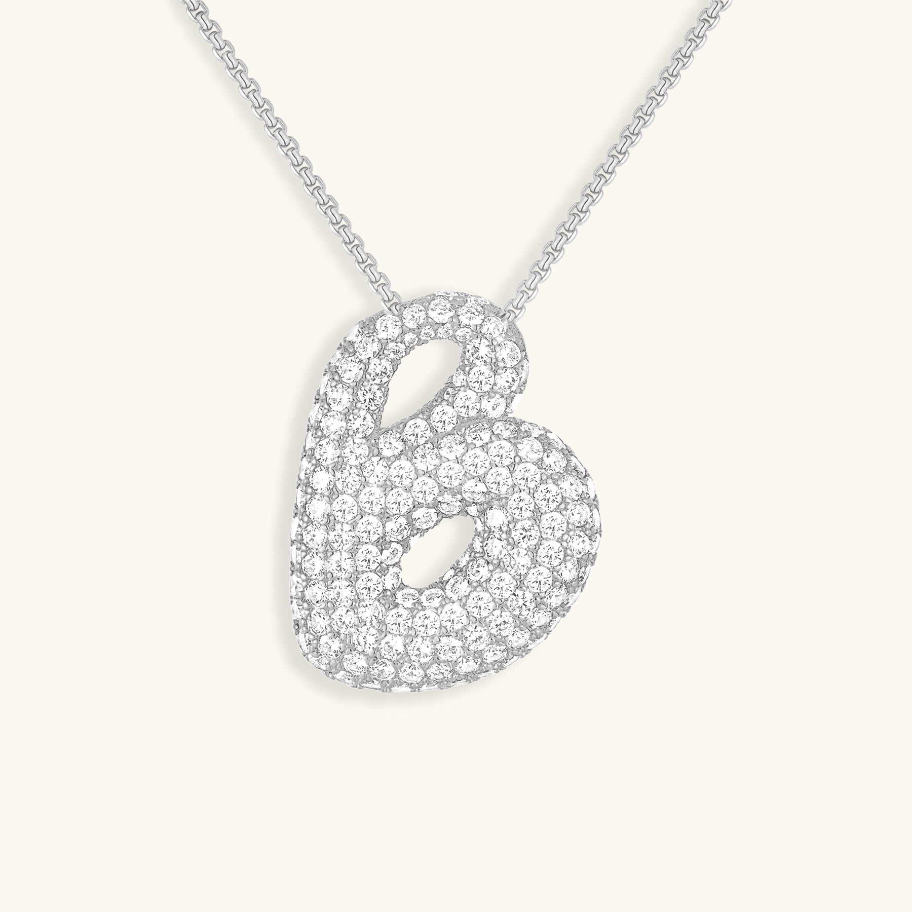 Collar con Inicial y Diamantes estilo Bubble