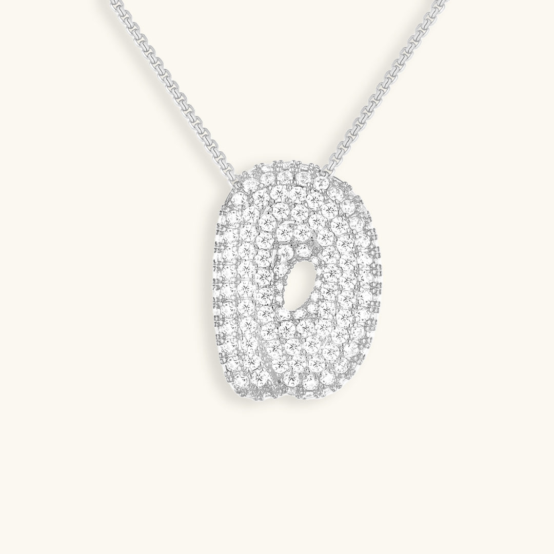 Collar con Inicial y Diamantes estilo Bubble