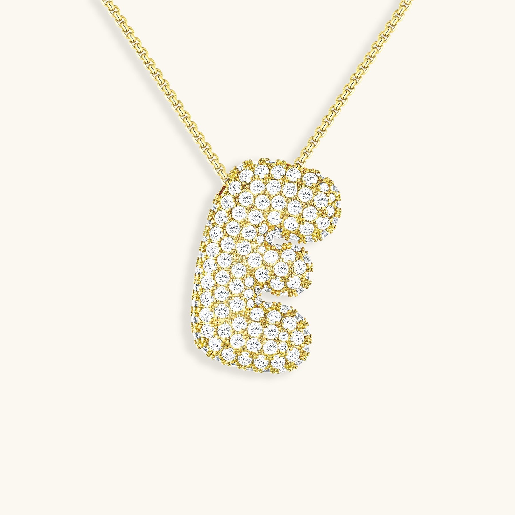 Collar con Inicial y Diamantes estilo Bubble