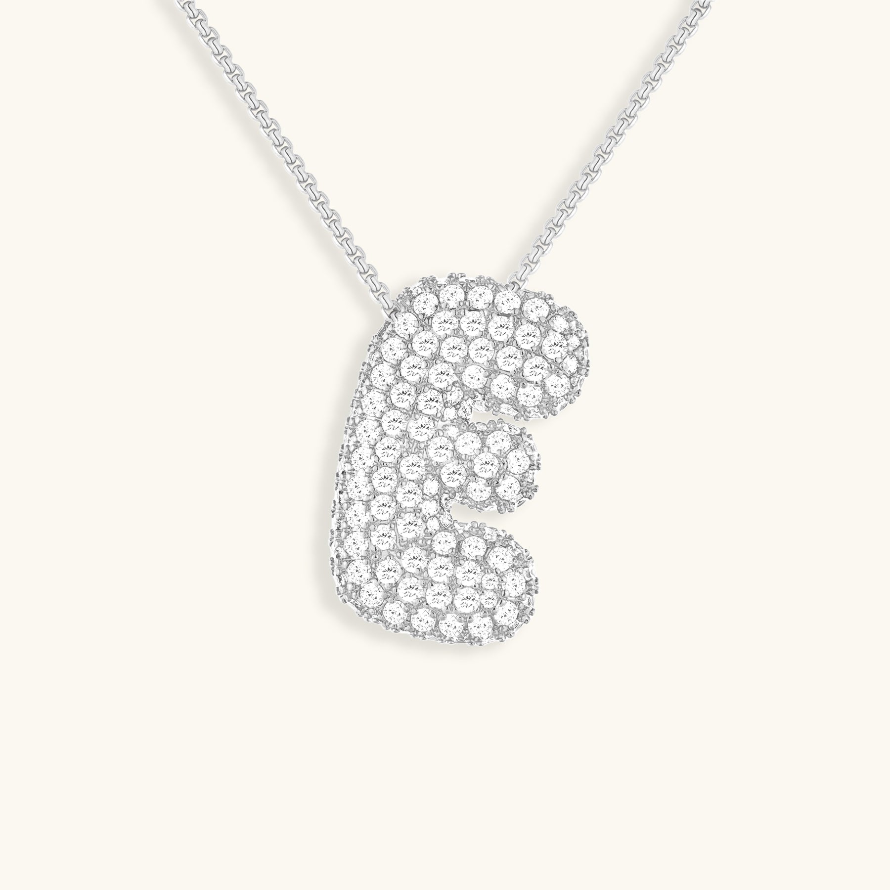 Collar con Inicial y Diamantes estilo Bubble