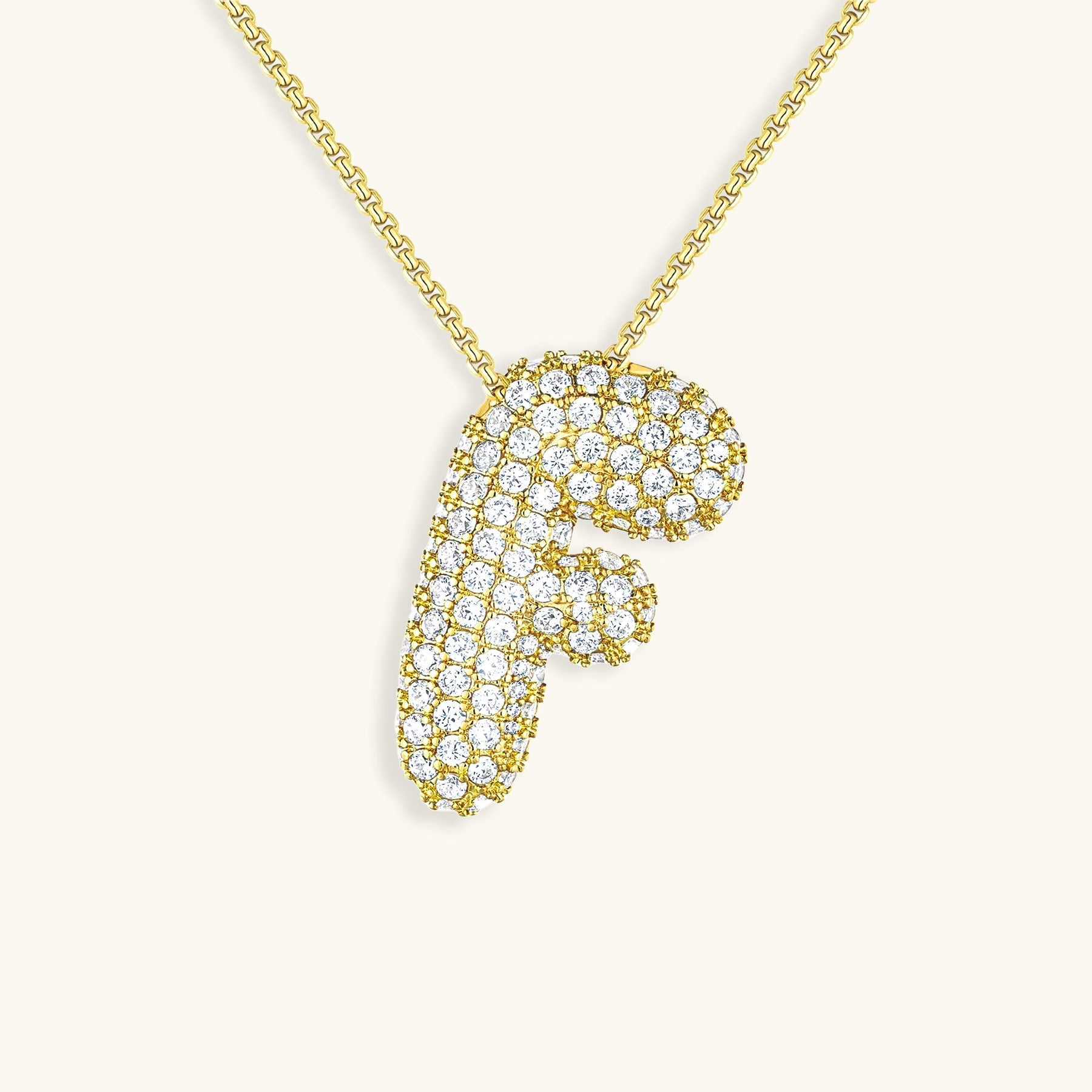 Collar con Inicial y Diamantes estilo Bubble