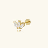 Piercing de Diamante Trio con Cierre Plano