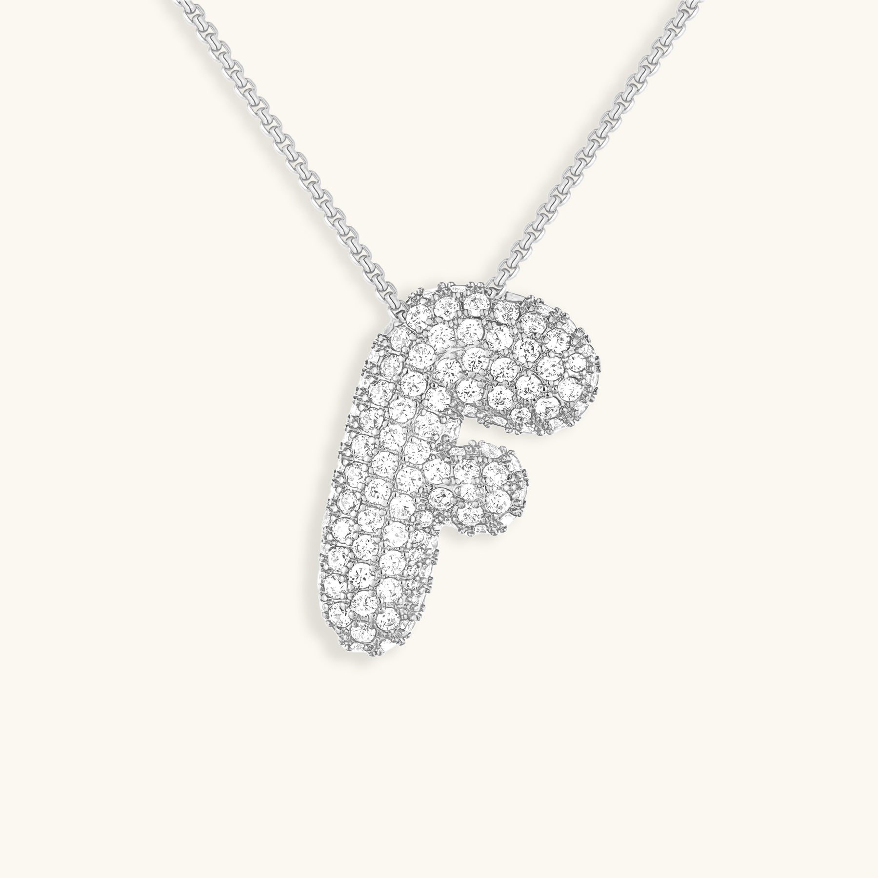 Collar con Inicial y Diamantes estilo Bubble