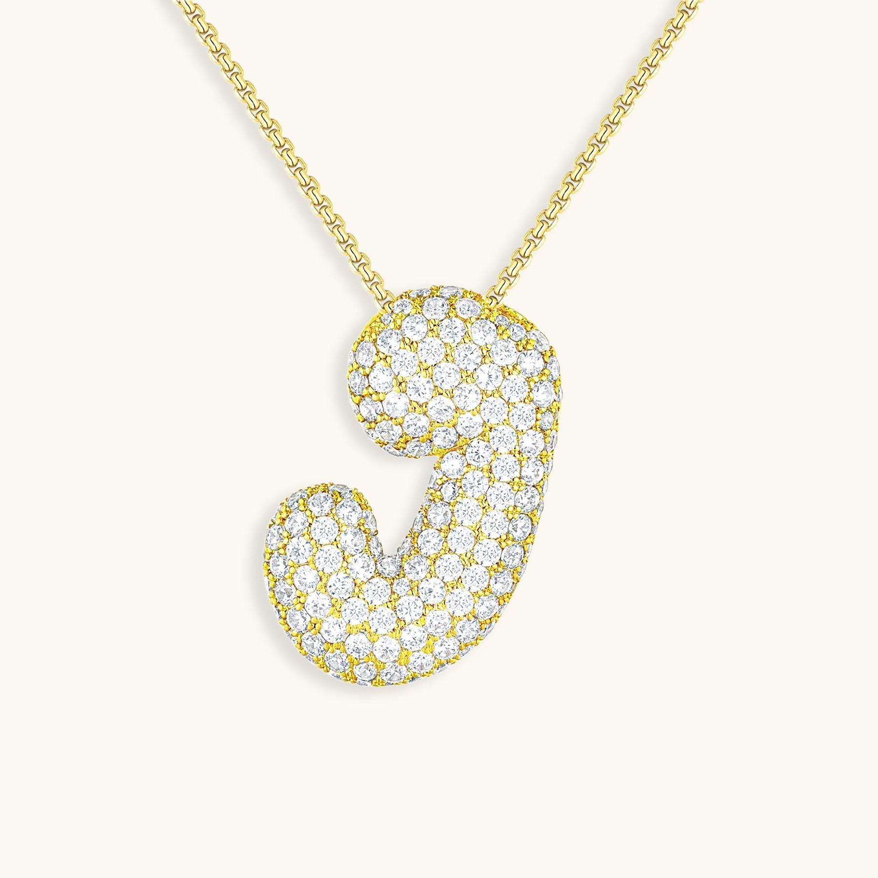 Collar con Inicial y Diamantes estilo Bubble