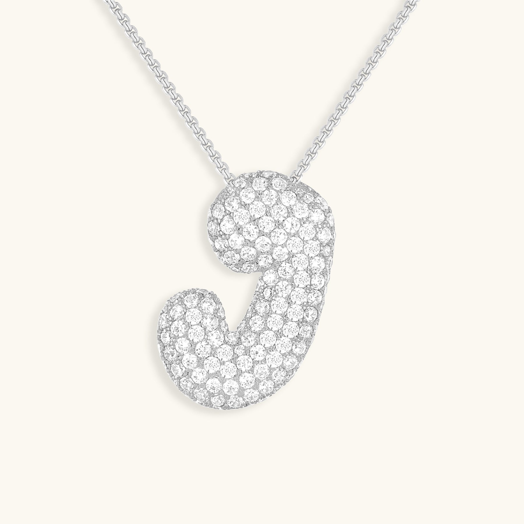 Collar con Inicial y Diamantes estilo Bubble