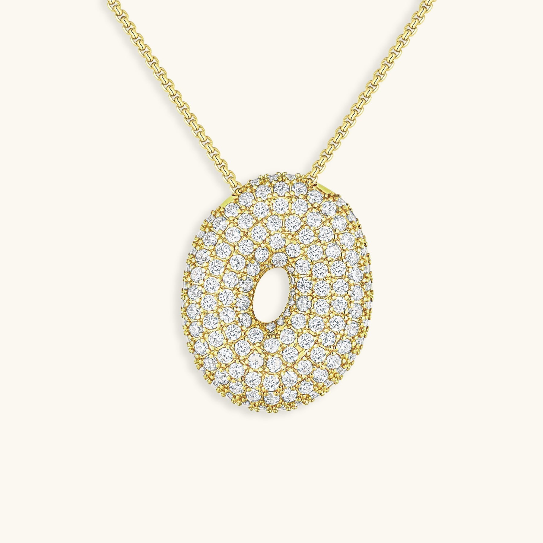 Collar con Inicial y Diamantes estilo Bubble