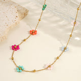 Collar Azalea Floral en Oro
