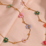 Collar Azalea Floral en Oro