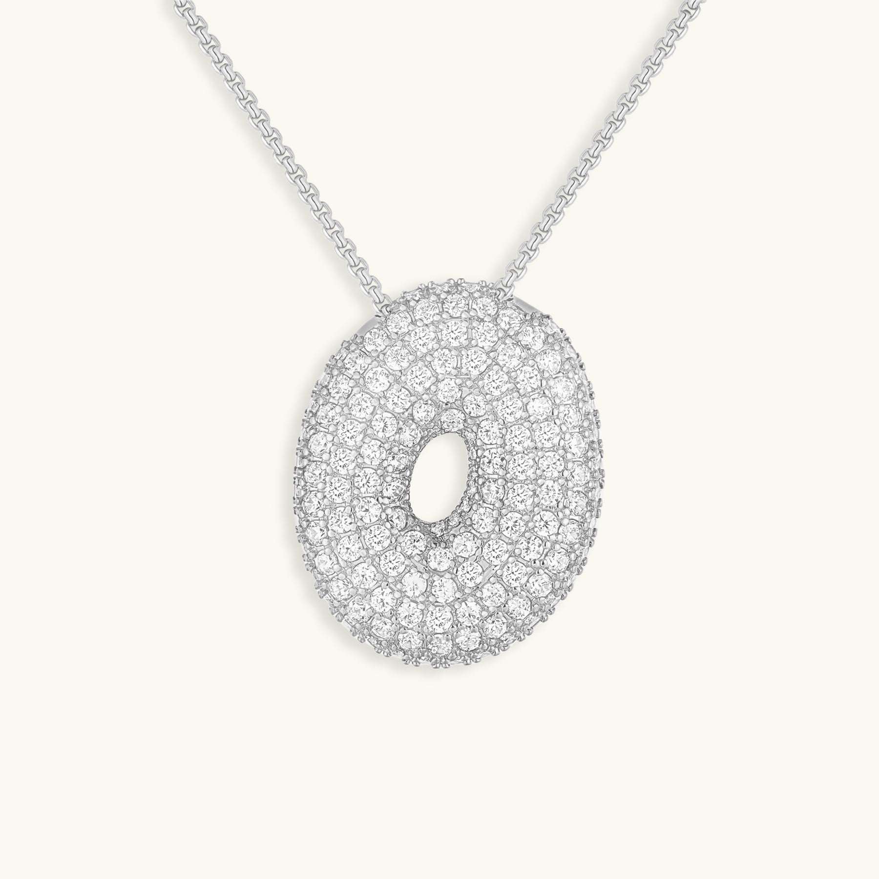 Collar con Inicial y Diamantes estilo Bubble