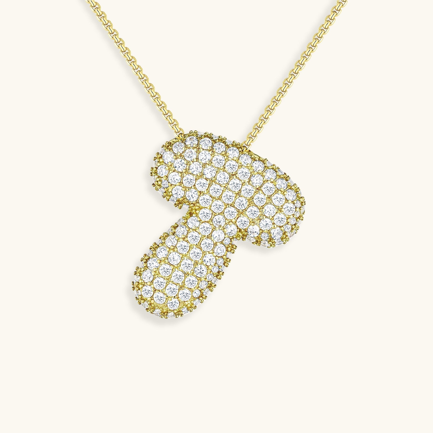 Collar con Inicial y Diamantes estilo Bubble