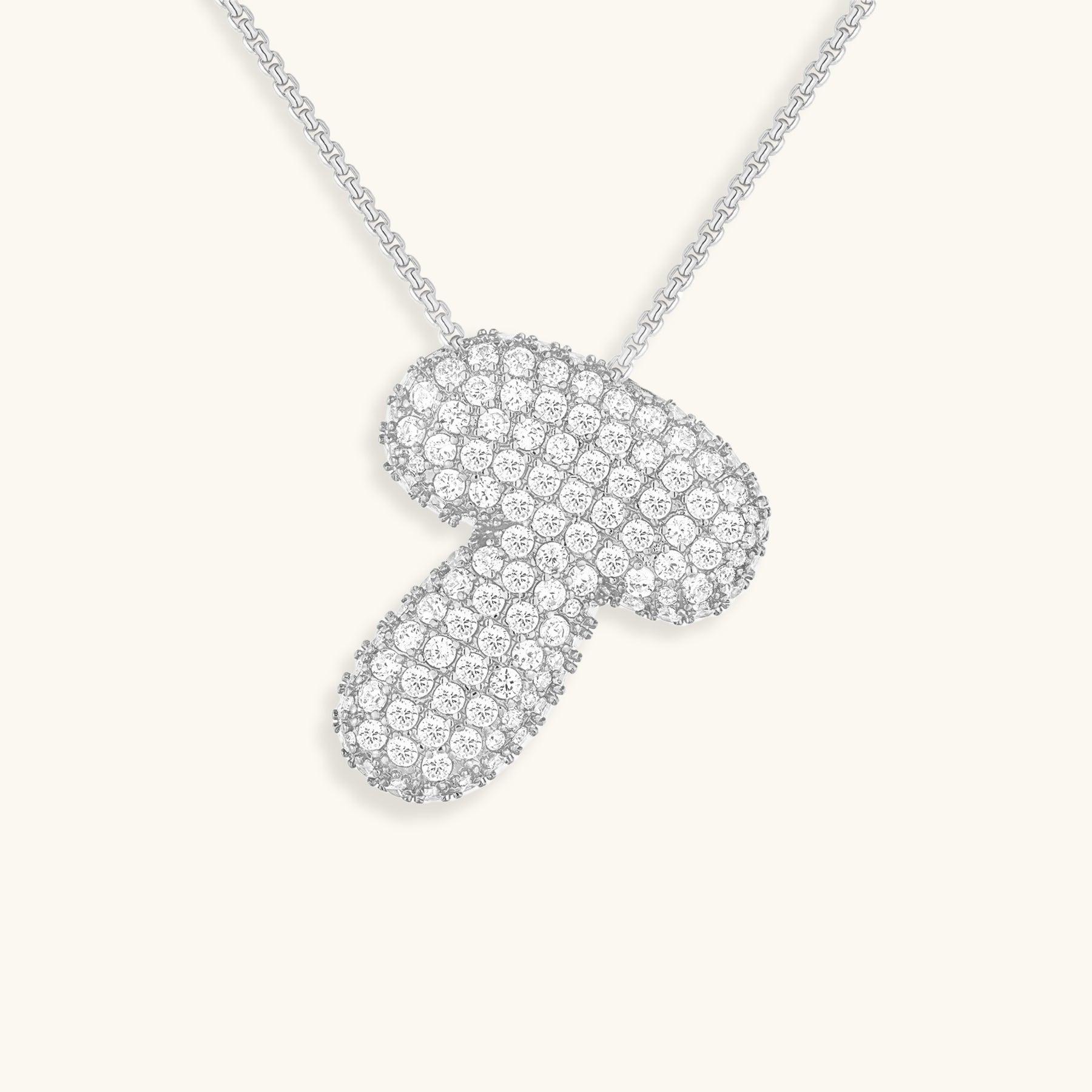 Collar con Inicial y Diamantes estilo Bubble