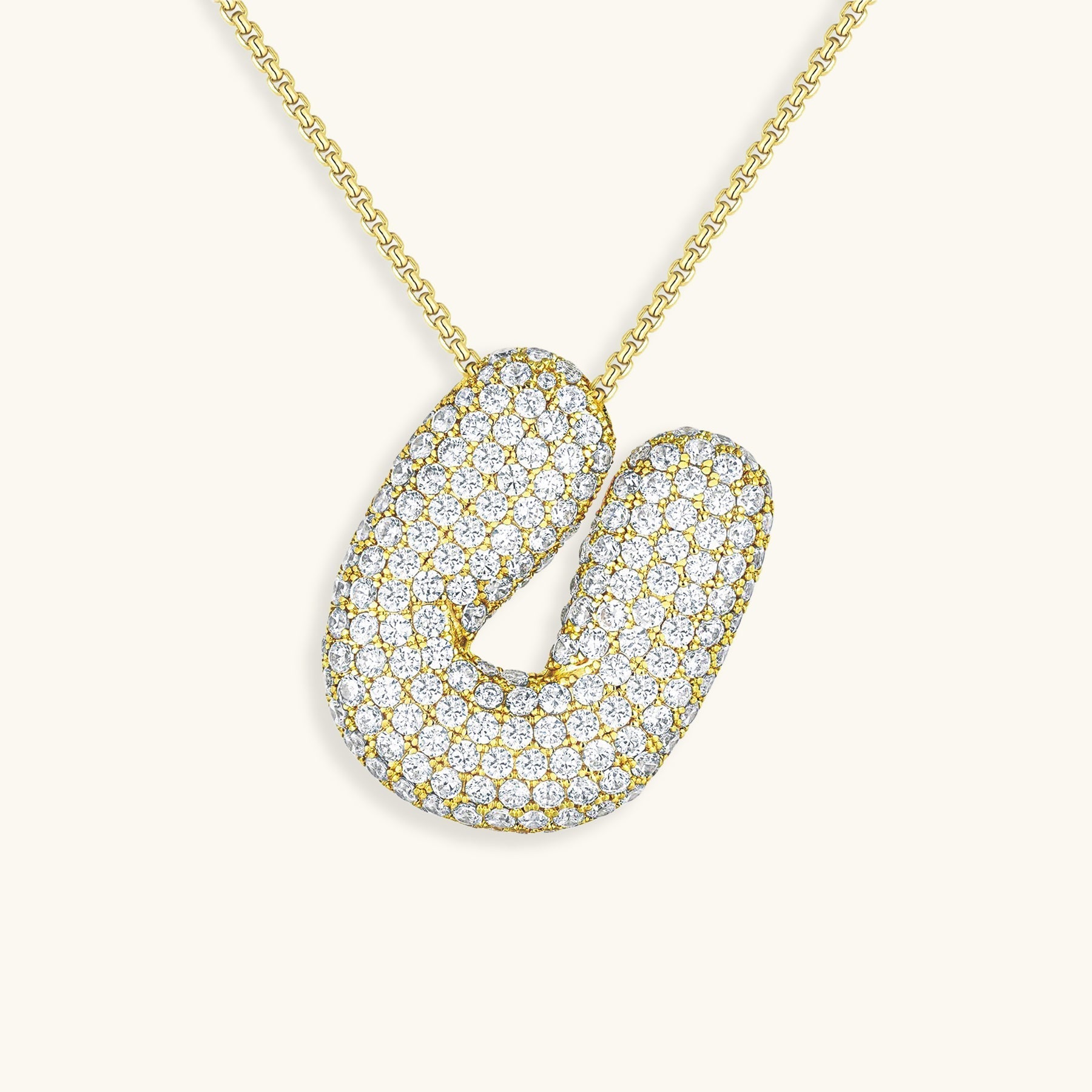 Collar con Inicial y Diamantes estilo Bubble