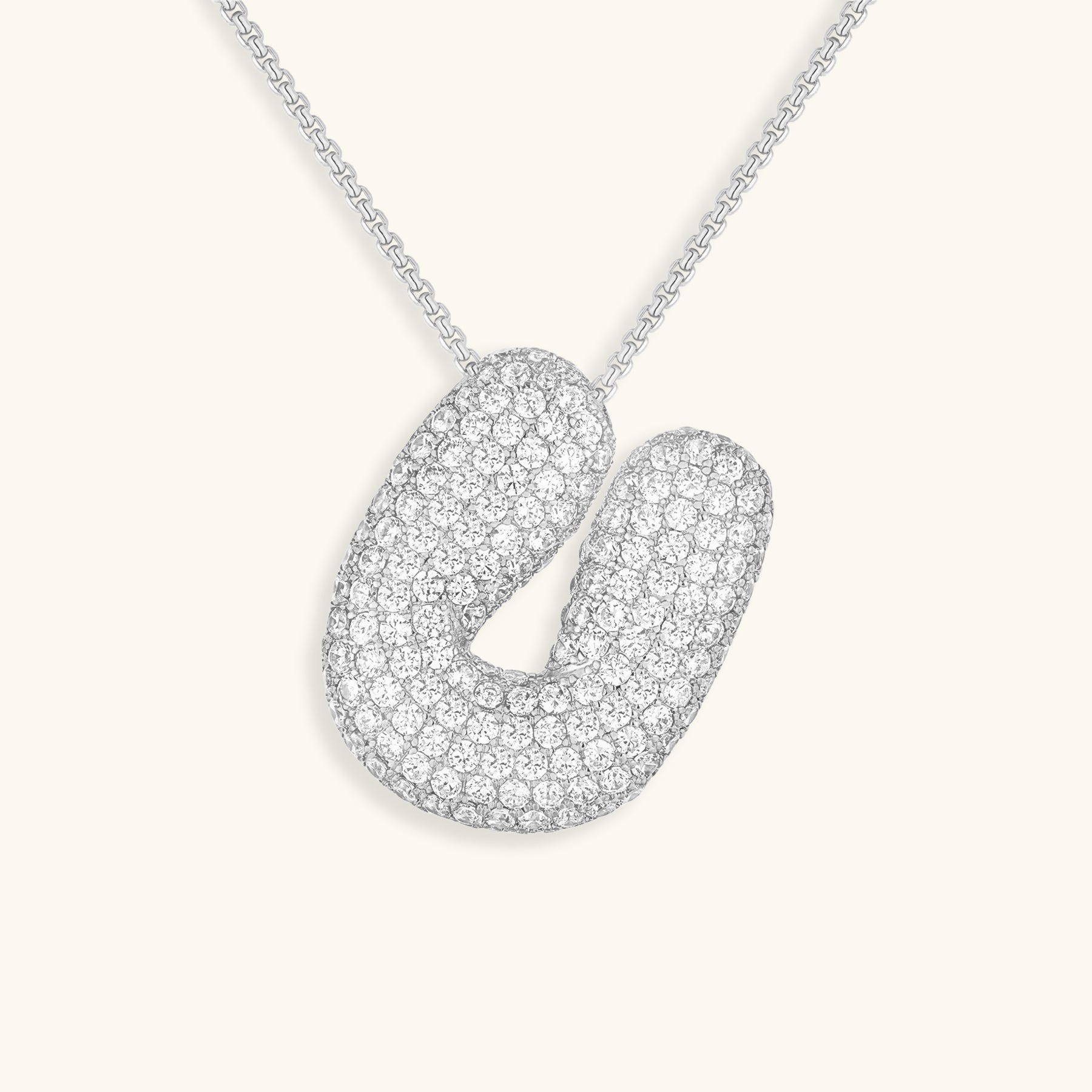 Collar con Inicial y Diamantes estilo Bubble