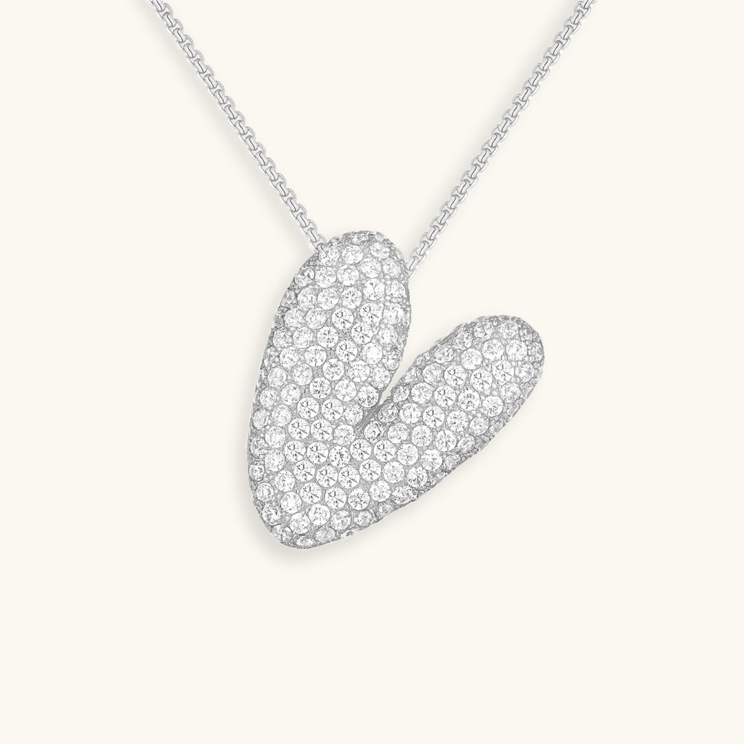 Collar con Inicial y Diamantes estilo Bubble