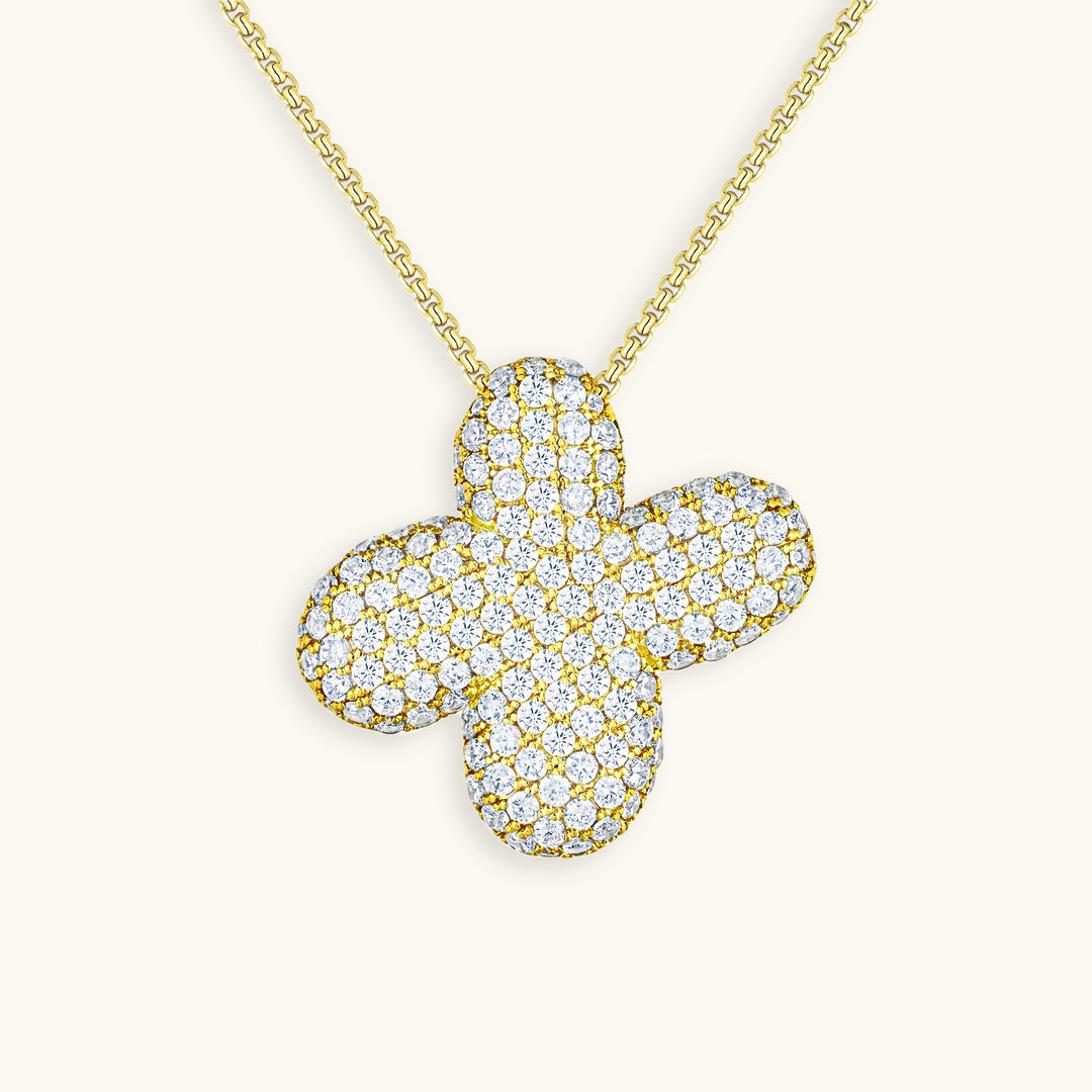 Collar con Inicial y Diamantes estilo Bubble