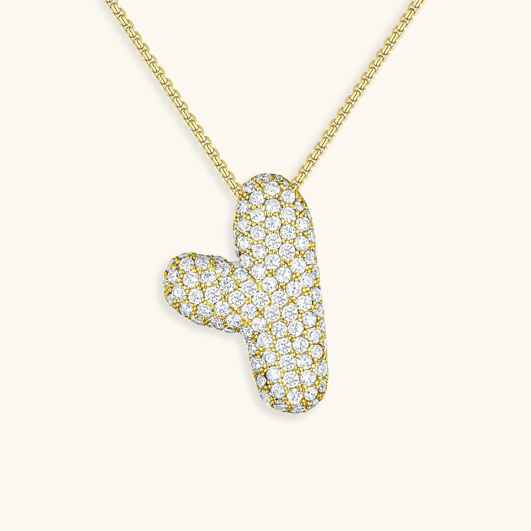 Collar con Inicial y Diamantes estilo Bubble