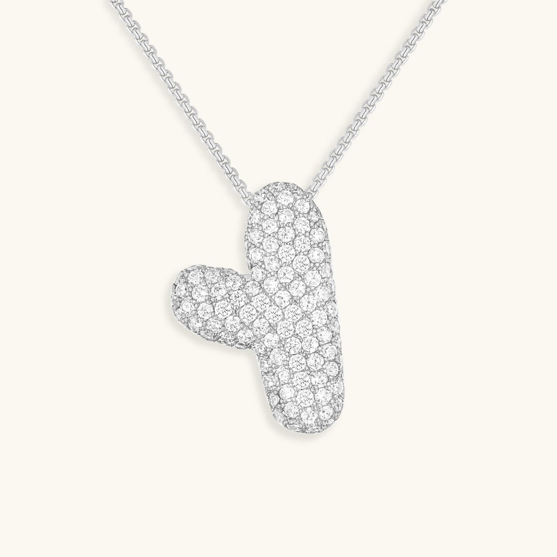 Collar con Inicial y Diamantes estilo Bubble