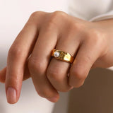 Anillo Cerulia de Perla de Agua Dulce