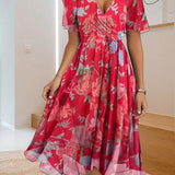 Alicja | Vestido casual con estampado sencillo y escote en V