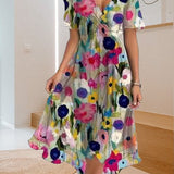 Alicja | Vestido casual con estampado sencillo y escote en V